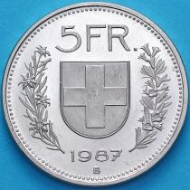 Швейцария 5 франков 1987 год.  Вильгельм Телль
