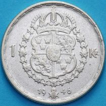 Швеция 1 крона 1946 год. Серебро.