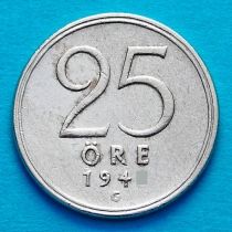 Швеция 25 эре 1944 год. Серебро. G