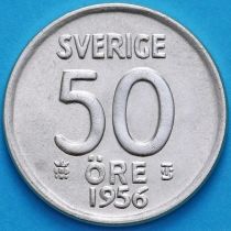 Швеция 50 эре 1956 год. Серебро