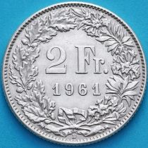 Швейцария 2 франка 1961 год. Серебро.