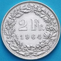 Швейцария 2 франка 1964 год. Серебро.