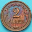 Монета Венгрия 2 филлера 1938 год.