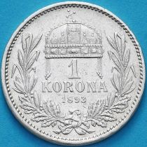 Венгрия 1 крона 1893 год. Серебро.