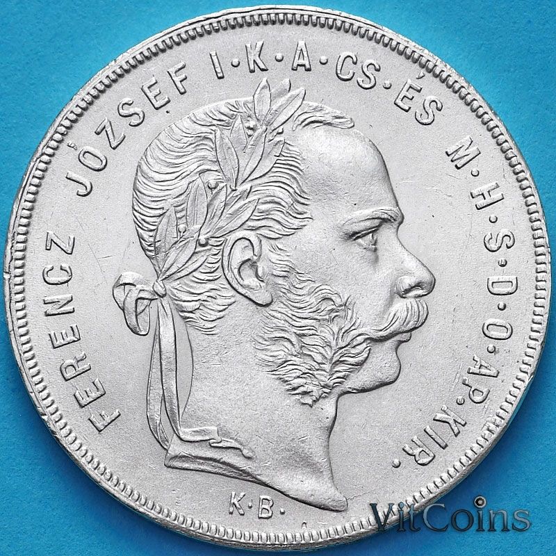 Монета Венгрия 1 форинт 1879 год. Серебро.