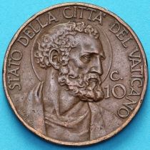 Ватикан 10 чентезимо 1930 год. 