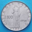 Монета Ватикана 100 лир 1958 год.