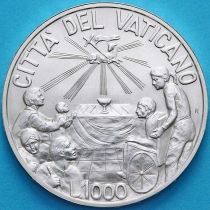 Ватикан 1000 лир 1999 год. Серебро.