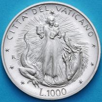 Ватикан 1000 лир 1995 год. Дева Мария. Серебро.