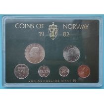 Норвегия банковский набор монет 1982 год