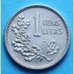 Монета Литвы 1 лит 1925 г. Серебро