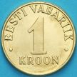 Монета Эстония 1 крона 2001 год.