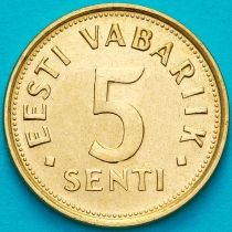 Эстония 5 сентов 1991 год.