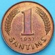 Монета Латвия 1 сантим 1937 год.