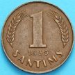 Монета Латвия 1 сантим 1939 год.