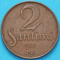 Латвия 2 сантима 1922 год.