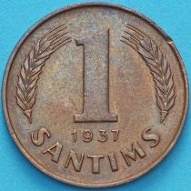 Латвия 1 сантим 1937 год. №2