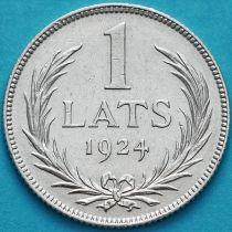 Латвия 1 лат 1924 год. Серебро.