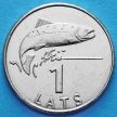 Монета Латвия 1 лат 2007 год. Лосось.