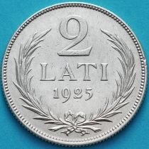 Латвия 2 лата 1925 год. Серебро.