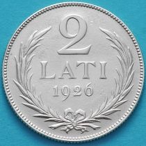 Латвия 2 лата 1926 год. Серебро.
