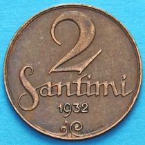 Латвия 2 сантима 1932 год.