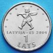 Монеты Латвии 1 лат 2004 год. Землекоп.