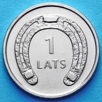 Латвия 1 лат 2010 год. Подкова вниз.