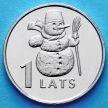 Монеты Латвии 1 лат 2007 год. Снеговик.