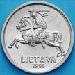Монета Литва 1 лит 1991 год.