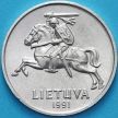Монета Литва  2 цента 1991 год.