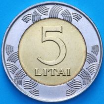 Литва 5 лит 2013 год.