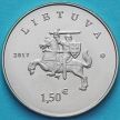 Монета Литва 1,5 евро 2017 год. Литовская гончая и Жемайтская лошадь