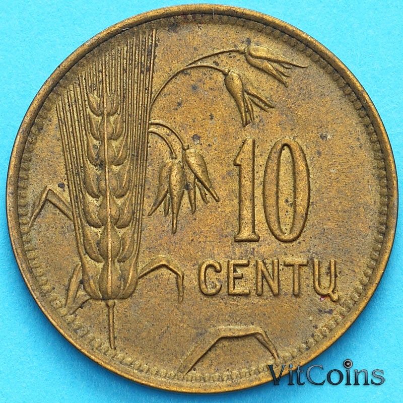 Монета Литва 10 сенти 1925 год.