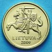 Монета Литвы 10 сенти 2009 год.