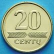 Монета Литвы 20 сенти 2010 год.
