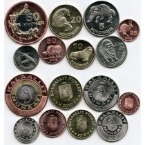 Гренландия набор 8 монет 2010 год