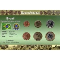 Бразилия набор 2004-2007 год. 1 реал 2005 40 лет центральному банку